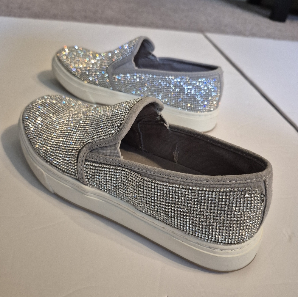 STEVE MADDEN 6.5 Rhinestone Slip On Sneakers - Picture 4 of 5